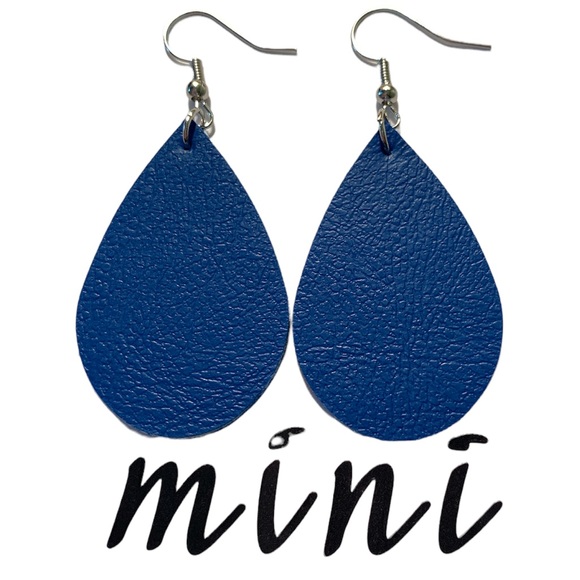 Jewelry - Mini Faux Leather Teardrop Earrings